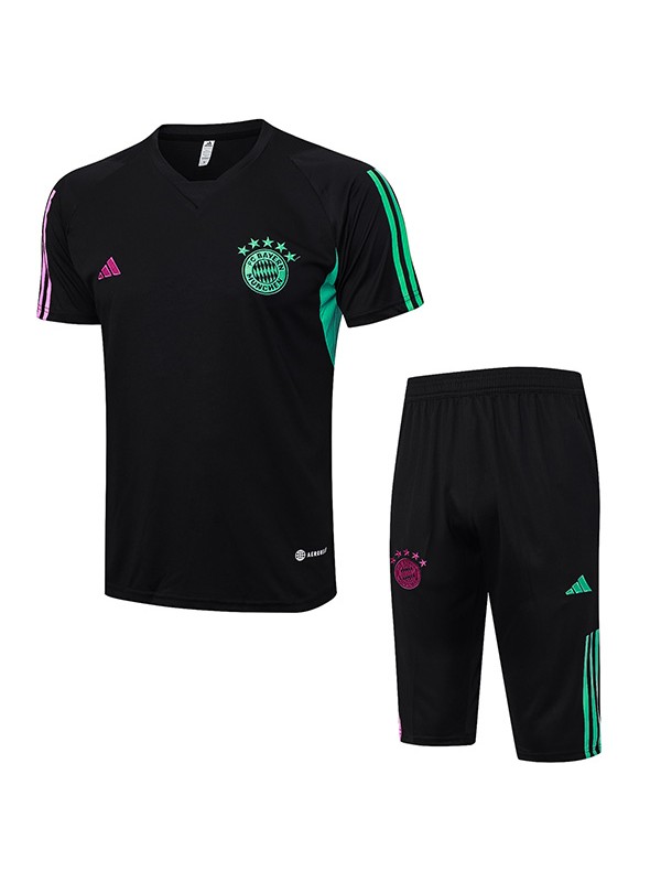 Bayern munich maillot d'entraînement sportswear noir uniforme hommes maillot de football football à manches courtes haut de sport t-shirt 2023-2024